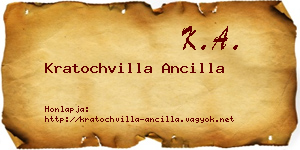 Kratochvilla Ancilla névjegykártya